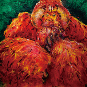 考えるふりをするオランウータン このオランウータンは、 深く考えているように見えるね。でも、ぼんやりしているだけ「なんとかなるさ」って。